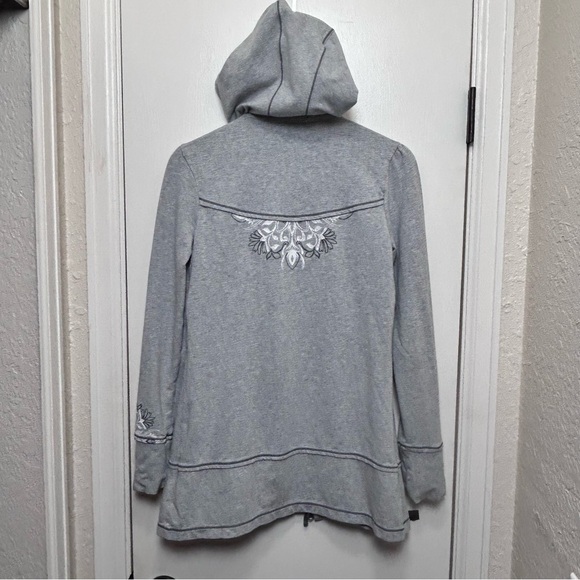 Y2K Athleta Floral Gray Full Zip Long Hoodie Jacket XS - Picture 7 of 12